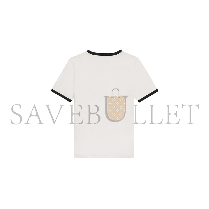 CELINE TRIOMPHE T-SHIRT IN COTTON JERSEY CREAM BLACK 2X14O671Q.01CB